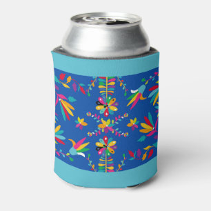 Mexicaans Otomi Design in Blues - Koelbox Blikjeskoeler