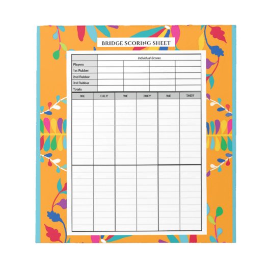 Mexicaans Otomi-ontwerp - Bridge Score Pad Notitieblok (Voorkant)