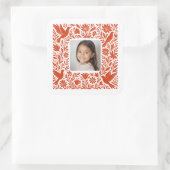 Mexicaans Otomí Tenango Talavera met foto Vierkante Sticker (Tas)
