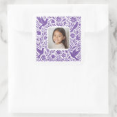 Mexicaans Otomí Tenango Talavera met foto Vierkante Sticker (Tas)