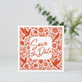 Mexicaans Otomí Tenango Talavera Save the Date Kaart (Staand voorkant)