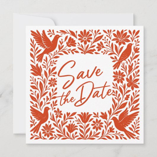 Mexicaans Otomí Tenango Talavera Save the Date Kaart (Voorkant)