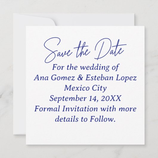 Mexicaans Otomí Tenango Talavera Save the Date Kaart (Achterkant)