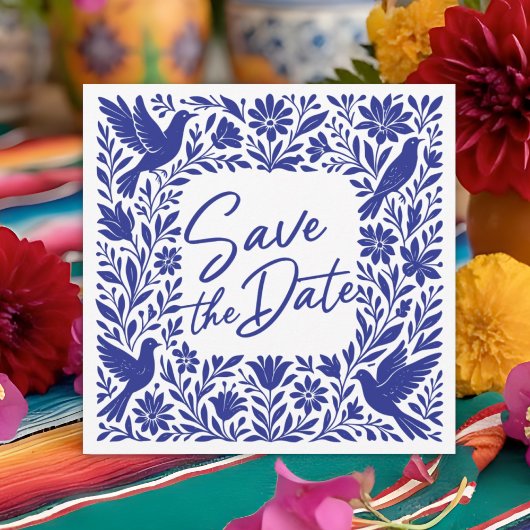 Mexicaans Otomí Tenango Talavera Save the Date Kaart