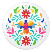 Mexicaans Otomi Vogelontwerp Keramische Knop (Voorkant)