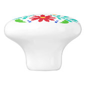 Mexicaans Otomi Vogelontwerp Keramische Knop (Zijkant)