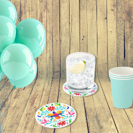 Mexicaans Otomi Vogelontwerp Ronde Kartonnen Onderzetter