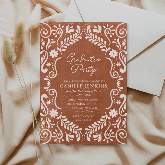 Mexicaans Papel Picado Afstuderen Kaart