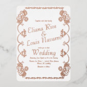 Mexicaans Papel Picado Folk Weddenschap geperst Folie Uitnodiging (Voorkant)