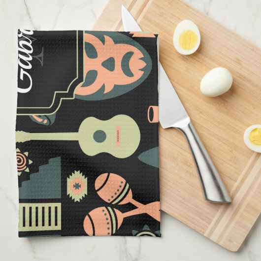 Mexicaans patroon theedoek (Quarter Fold)