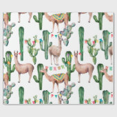 Mexicaans Patroondebetpapier Fiesta Llama Cadeaupapier (Vlak)
