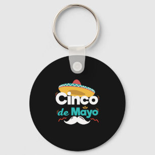 Mexicaans Pet en Mustache Cinco De Mayo Celebratio Sleutelhanger