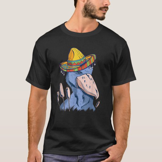 Mexicaans Pet Shoebill Sombrero African Bird Afric T-shirt (Voorkant)
