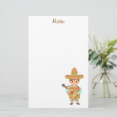 Mexicaans Pet Sombrero Guitar Fiesta Briefpapier (Staand voorkant)