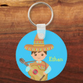 Mexicaans Pet Sombrero Guitar Fiesta Sleutelhanger (Voorkant)