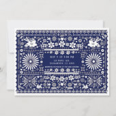 Mexicaans Picado Blue White Paper Weddenschap Kaart (Achterkant)