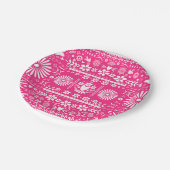 Mexicaans Picado Bright Hot Pink Weddenschap Papieren Bordje (Gekanteld)
