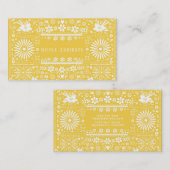 Mexicaans Picado Geel Wit Gesneden Papier Papel Visitekaartje (Voorkant / Achterkant)