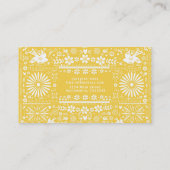 Mexicaans Picado Geel Wit Gesneden Papier Papel Visitekaartje (Achterkant)