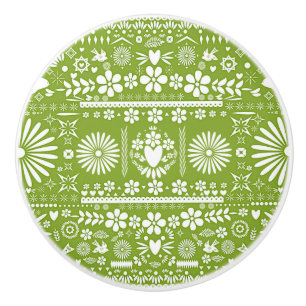 Mexicaans Picado Lime Avocado Groen Papier Spaans Keramische Knop