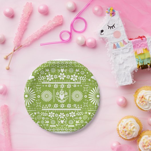 Mexicaans Picado Limoen Avocado Green Wedding Marr Papieren Bordje (Feest)