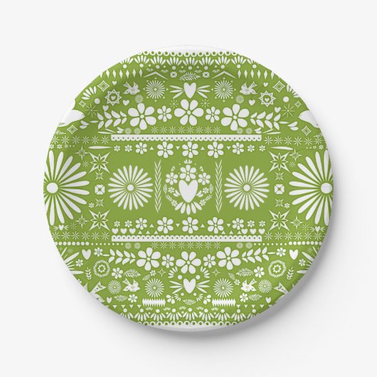 Mexicaans Picado Limoen Avocado Green Wedding Marr Papieren Bordje (Voorkant)