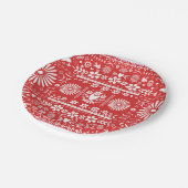 Mexicaans Picado Red en witboek bruiloft Papieren Bordje (Gekanteld)