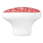 Mexicaans Picado Rood & Wit Cut Papel Papel Papel  Keramische Knop (Zijkant)