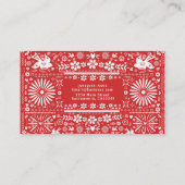 Mexicaans Picado Rood Wit Gesneden Papier Papel Visitekaartje (Achterkant)