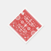 Mexicaans Picado rood & wit papier bruiloft huweli Servetten (Hoek)