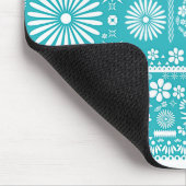 Mexicaans Picado Turquoise - Blauwgroen snijpapier Muismat (Hoek)