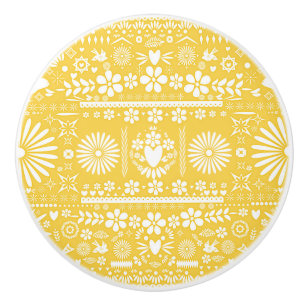 Mexicaans Picado Yellow Cut Papel Paper Spaans Keramische Knop