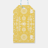 Mexicaans Picado Yellow White Paper Weduwschap Cadeaulabel (Achterkant)