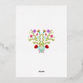 Mexicaans Quinceanera Fiesta Floral Real Gold Folie Uitnodiging (Achterkant)