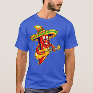 Mexicaans Red Hot Chili sombrero vihuela Cinco De  T-shirt