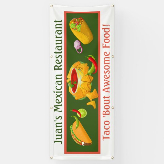 Mexicaans restaurant, aangepast buitenshuis spandoek (Verticaal)