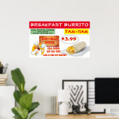 Mexicaans restaurant Breakfast Burrito aanpassen Poster (Thuiskantoor)