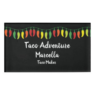 Mexicaans restaurant Chili Pepper Design Naambadge