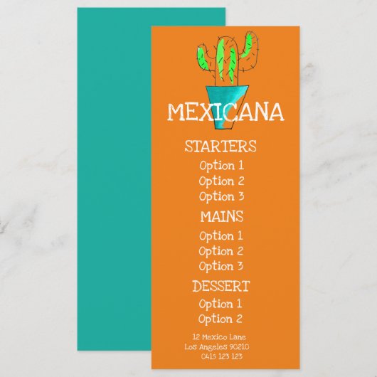 Mexicaans restaurant eten diner menu (Voorkant / Achterkant)
