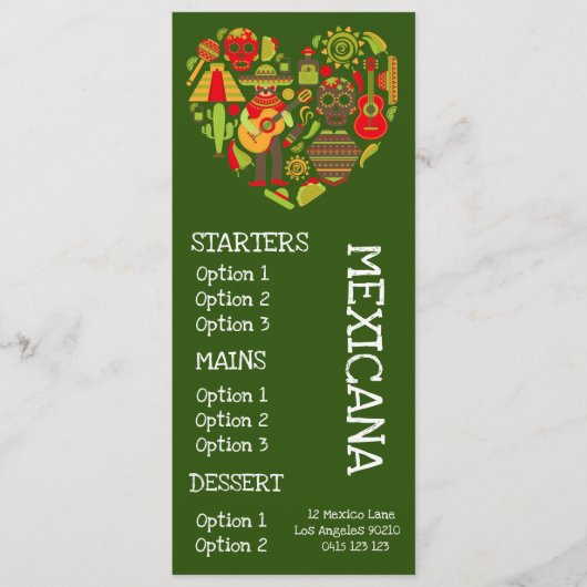 Mexicaans restaurant eten diner menu (Voorkant)