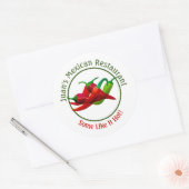 Mexicaans restaurant Hot Peppers Logo 3" Ronde Sticker (Envelop)