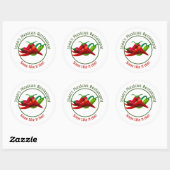 Mexicaans restaurant Hot Peppers Logo 3" Ronde Sticker (Vel)