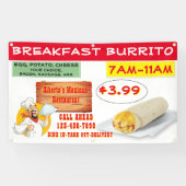 Mexicaans restaurant ontbijtburrito aanpassen spandoek (Horizontaal)