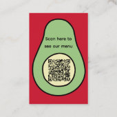 Mexicaans restaurant Spaans Avocado Taco QR Visitekaartje (Achterkant)