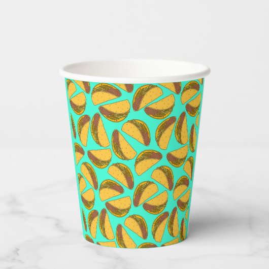 Mexicaans Restaurant Tacos Verjaardagsfeest Papieren Bekers (Achterkant)