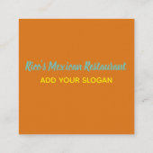 Mexicaans restaurant. vierkante visitekaartje (Achterkant)