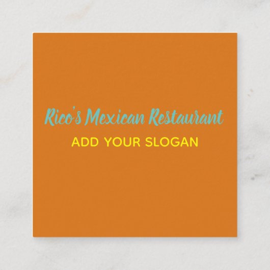Mexicaans restaurant. vierkante visitekaartje (Achterkant)