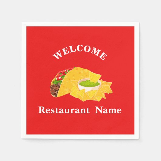 Mexicaans restaurant welkom taco's Gepersonaliseer Servet (Voorkant)