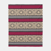 Mexicaans rode strepes geo-patroon fleece deken (Voorkant)