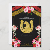 Mexicaans Rood en Goud Meisje Charra Ballon Mis Qu Kaart (Achterkant)